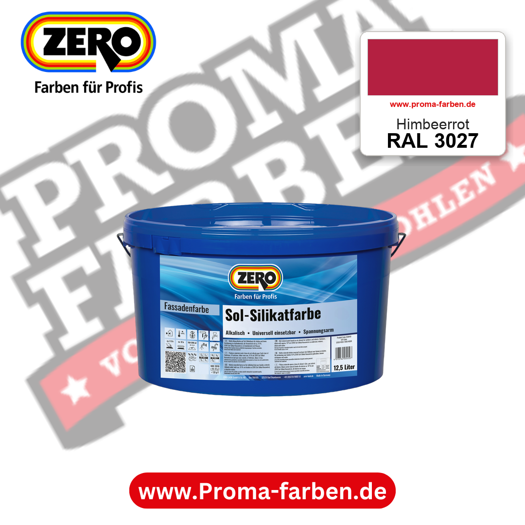 ZERO Sol-Silikatfarbe RAL 3027 Himbeerrot 12,5 Liter