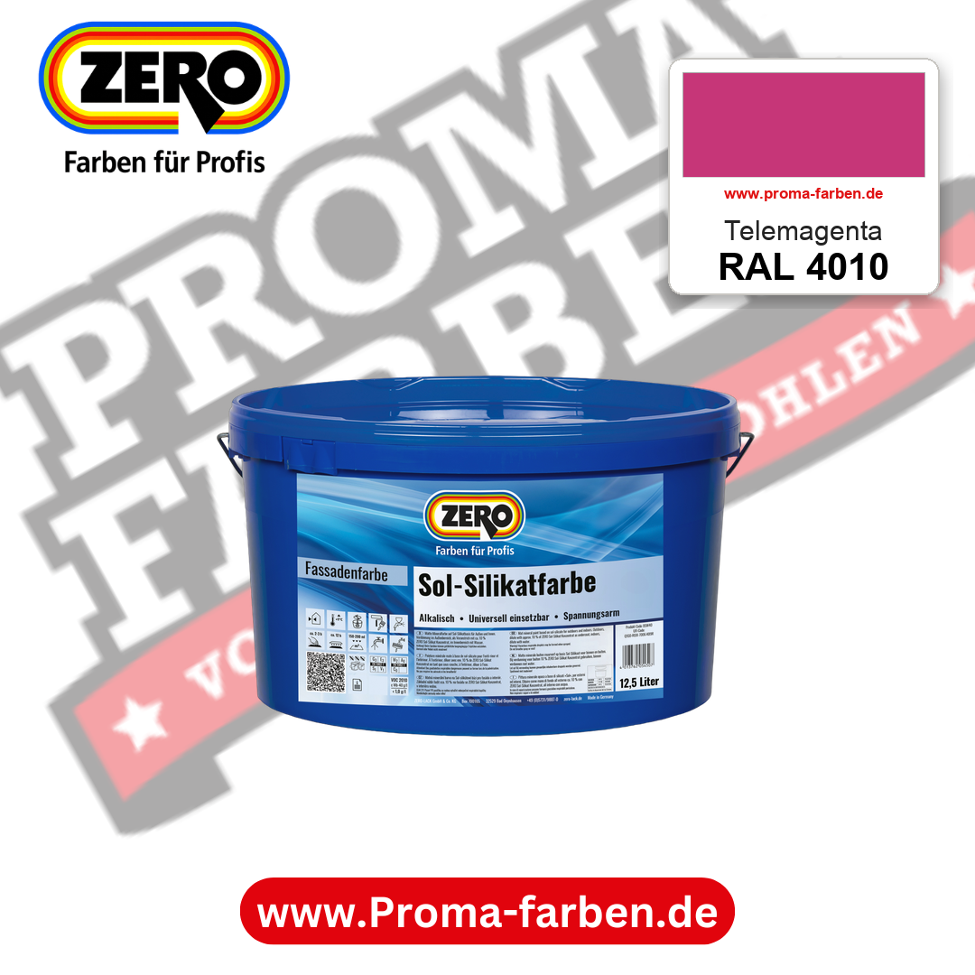 ZERO Sol-Silikatfarbe RAL 4010 Telemagenta 12,5 Liter