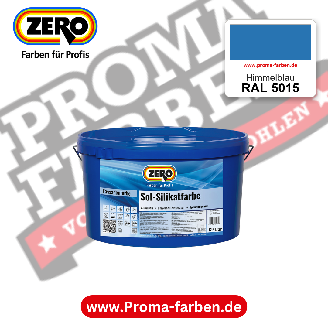 ZERO Sol-Silikatfarbe RAL 5015 Himmelblau 12,5 Liter