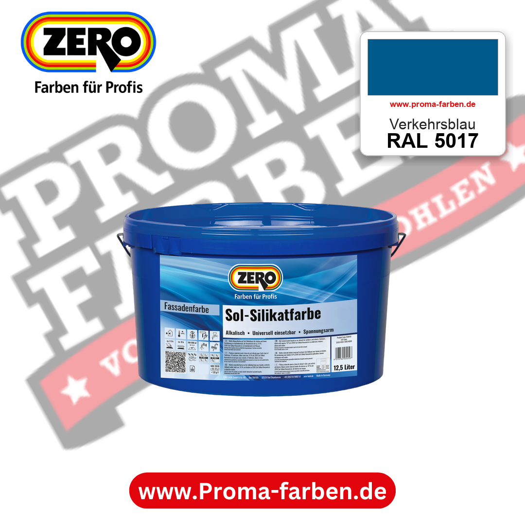 ZERO Sol-Silikatfarbe RAL 5017 Verkehrsblau 12,5 Liter