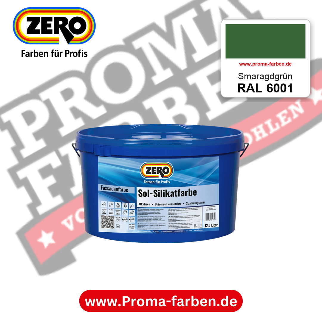 ZERO Sol-Silikatfarbe RAL 6001 Smaragdgrün 12,5 Liter