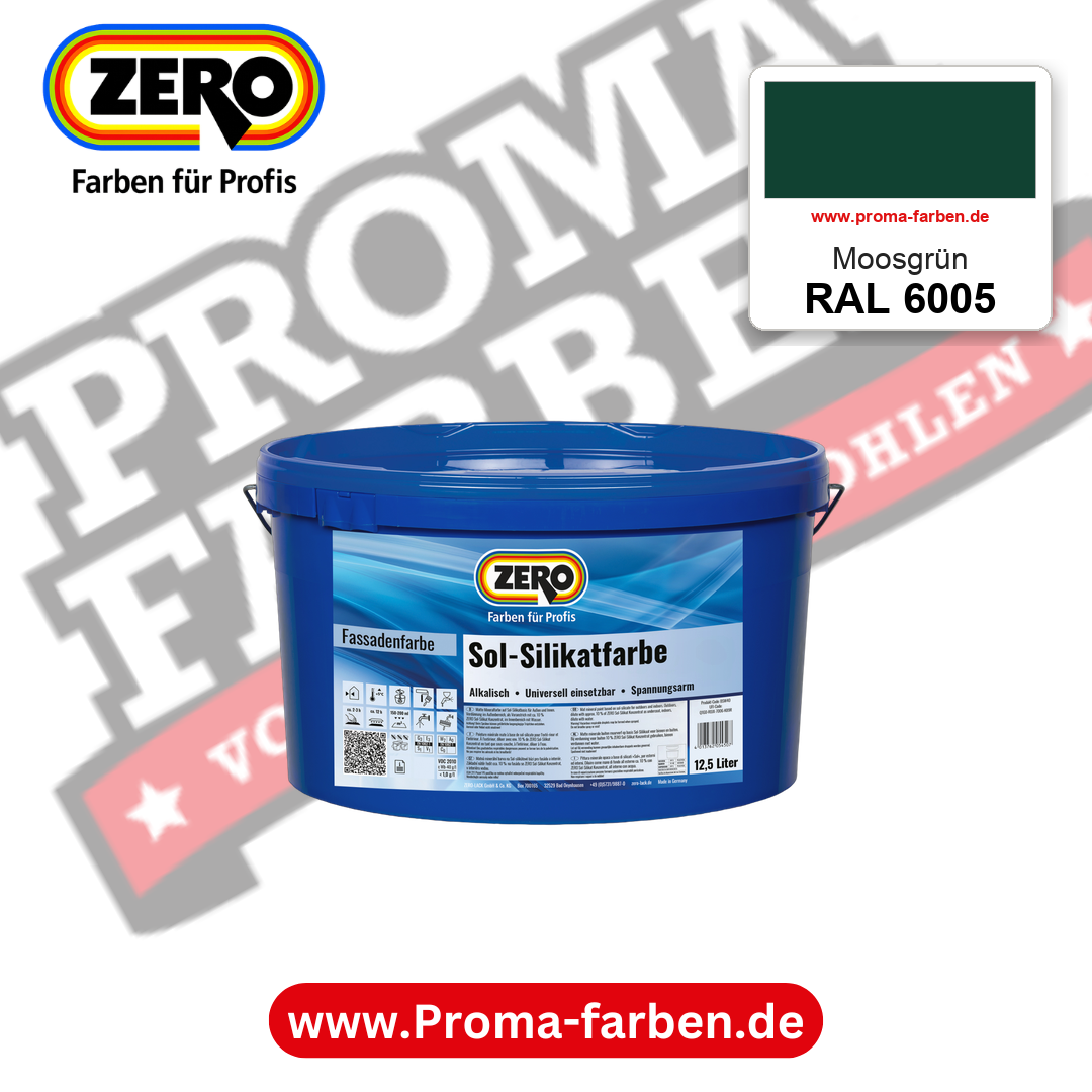 ZERO Sol-Silikatfarbe RAL 6005 Moosgrün 12,5 Liter