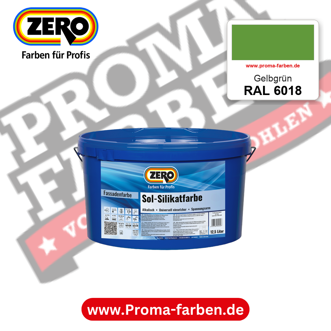 ZERO Sol-Silikatfarbe RAL 6018 Gelbgrün 12,5 Liter