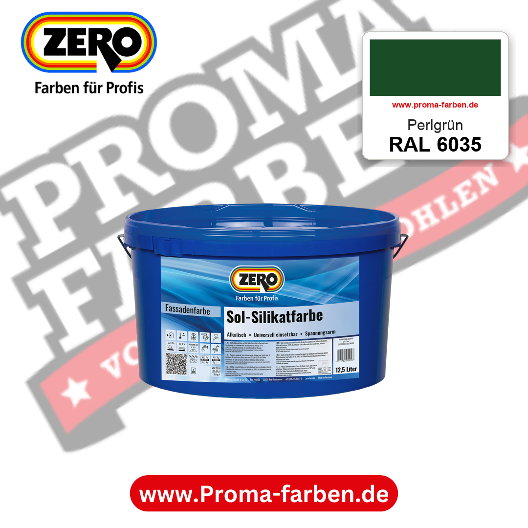 ZERO Sol-Silikatfarbe RAL 6035 Perlgrün 12,5 Liter