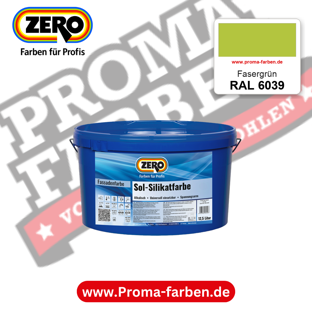 ZERO Sol-Silikatfarbe RAL 6039 Fasergrün 12,5 Liter