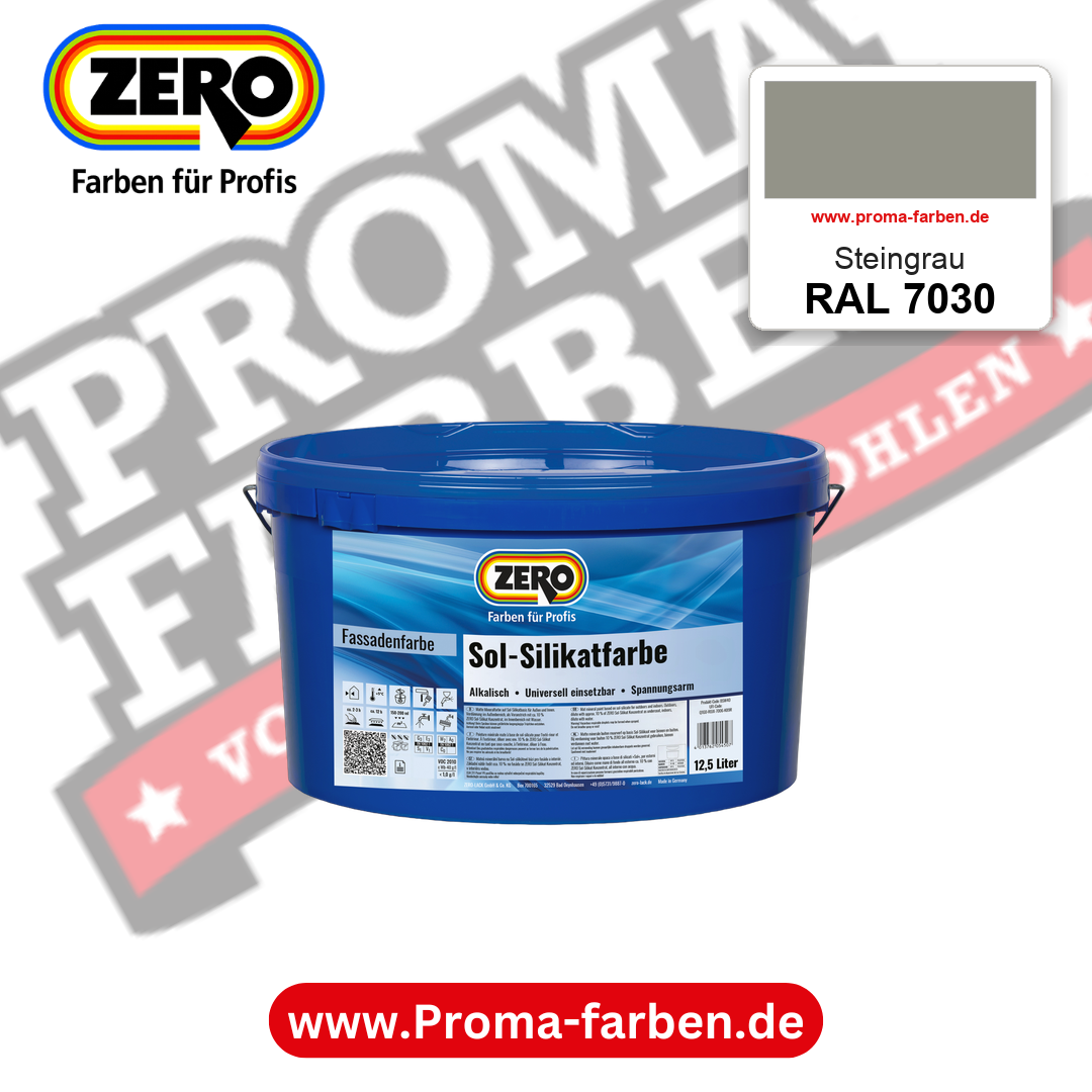 ZERO Sol-Silikatfarbe RAL 7030 Steingrau 12,5 Liter