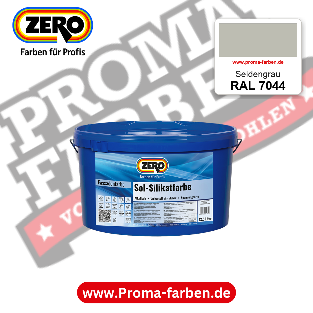 ZERO Sol-Silikatfarbe RAL 7044 Seidengrau 12,5 Liter