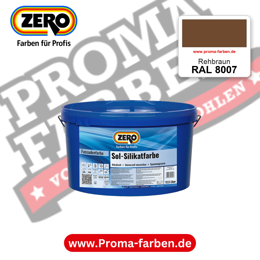 ZERO Sol-Silikatfarbe RAL 8007 Rehbraun 12,5 Liter