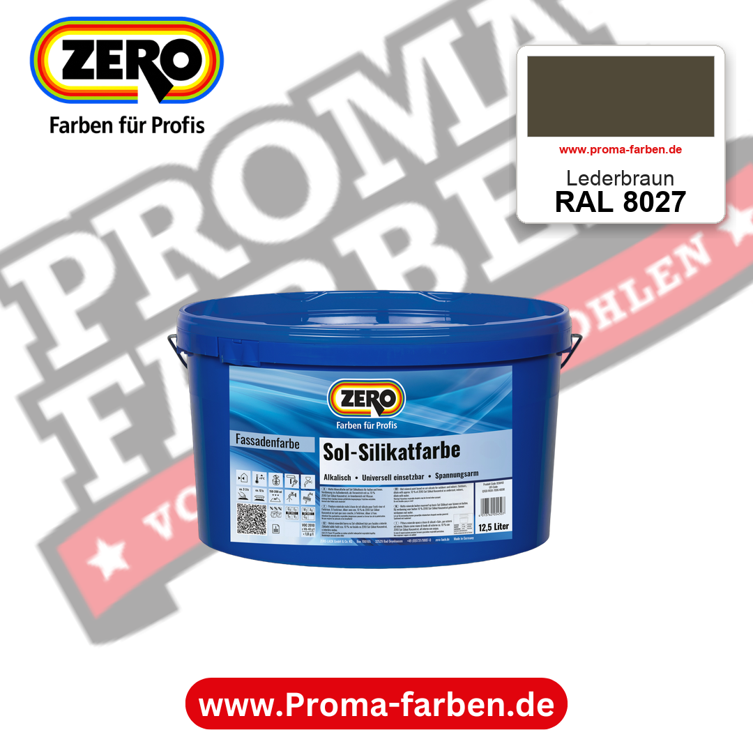 ZERO Sol-Silikatfarbe RAL 8027 Lederbraun 12,5 Liter
