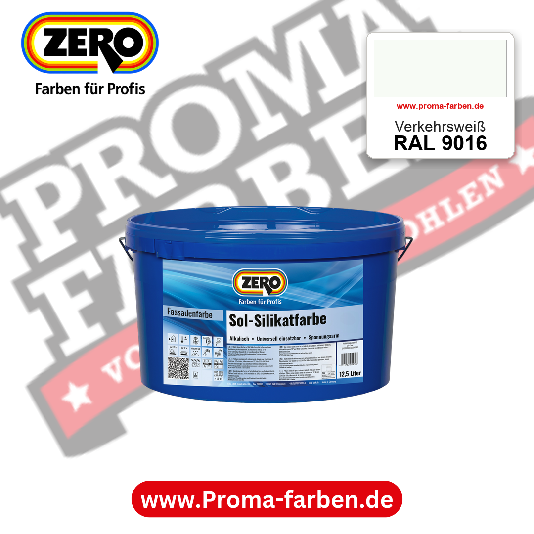 ZERO Sol-Silikatfarbe RAL 9016 Verkehrsweiß 12,5 Liter