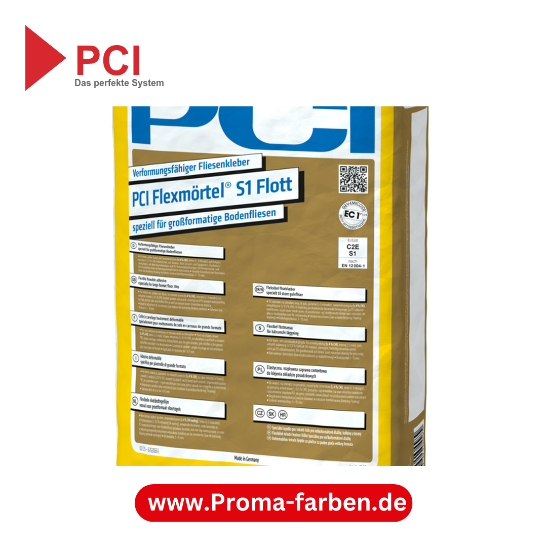 PCI Flexmörtel S1 Flott Verformungsfähiger Fliesenkleber - 20 Kg