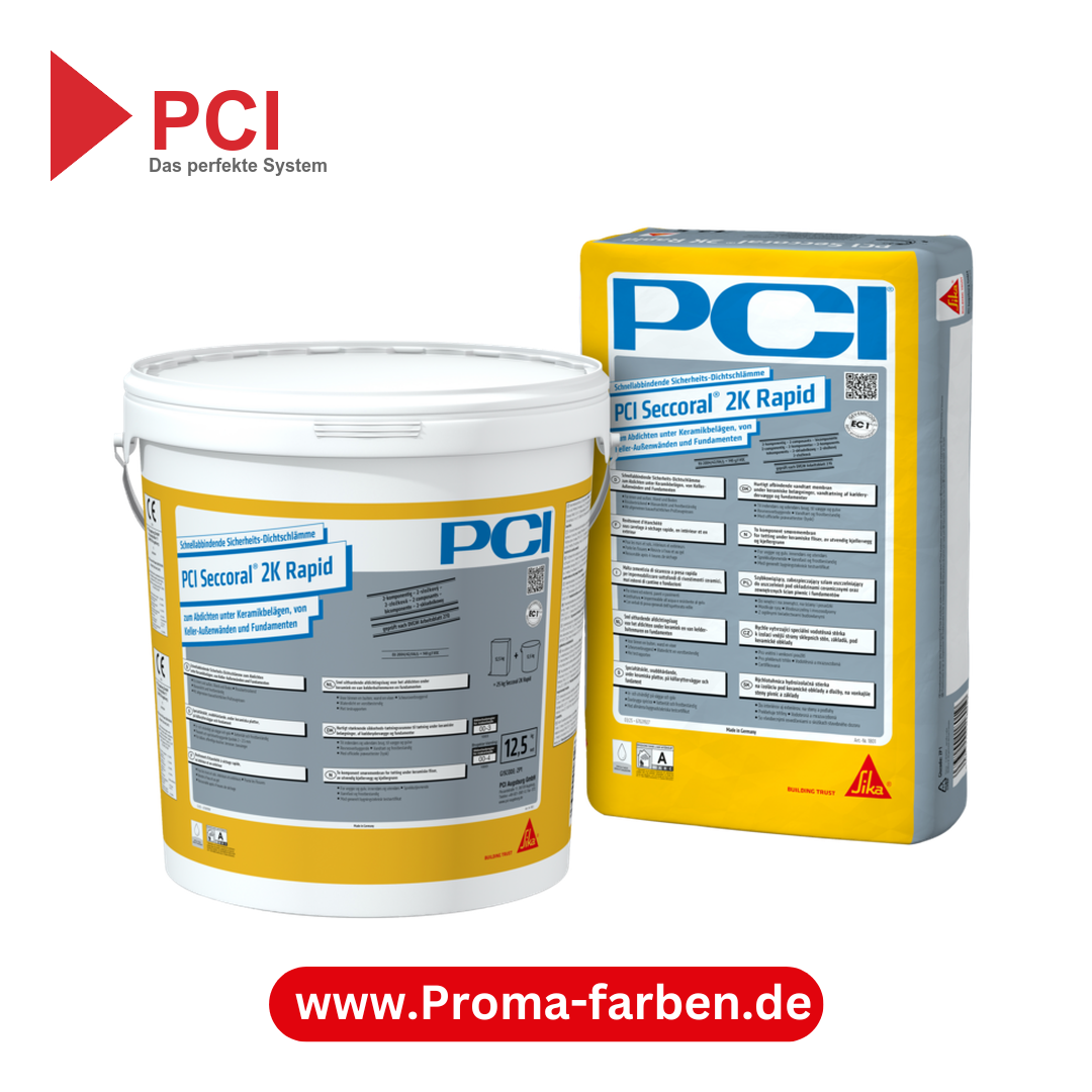 PCI Seccoral 2K Rapid Schnellabbinde-Sicherheitsdichtschlämme - 150 Kg
