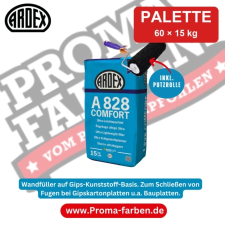 ARDEX A 828 COMFORT Ultra-Leichtspachtel – Palette 60 × 15 kg kaufen bei ProMa Farben