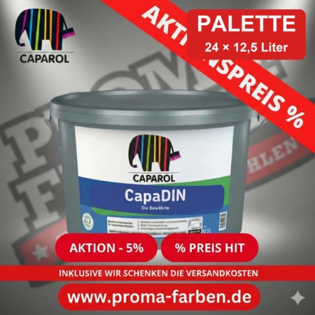 Caparol CapaDIN weiß – Palette 24 × 12,5 Liter kaufen bei ProMa Farben