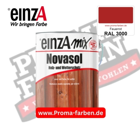 einzA Novasol Deckend Lasur für außen RAL 3000 Feuerrot kaufen bei ProMa Farben