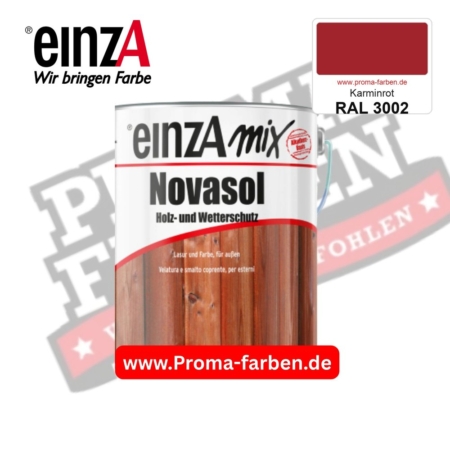 einzA Novasol Deckend Lasur für außen RAL 3002 Karminrot kaufen bei ProMa Farben