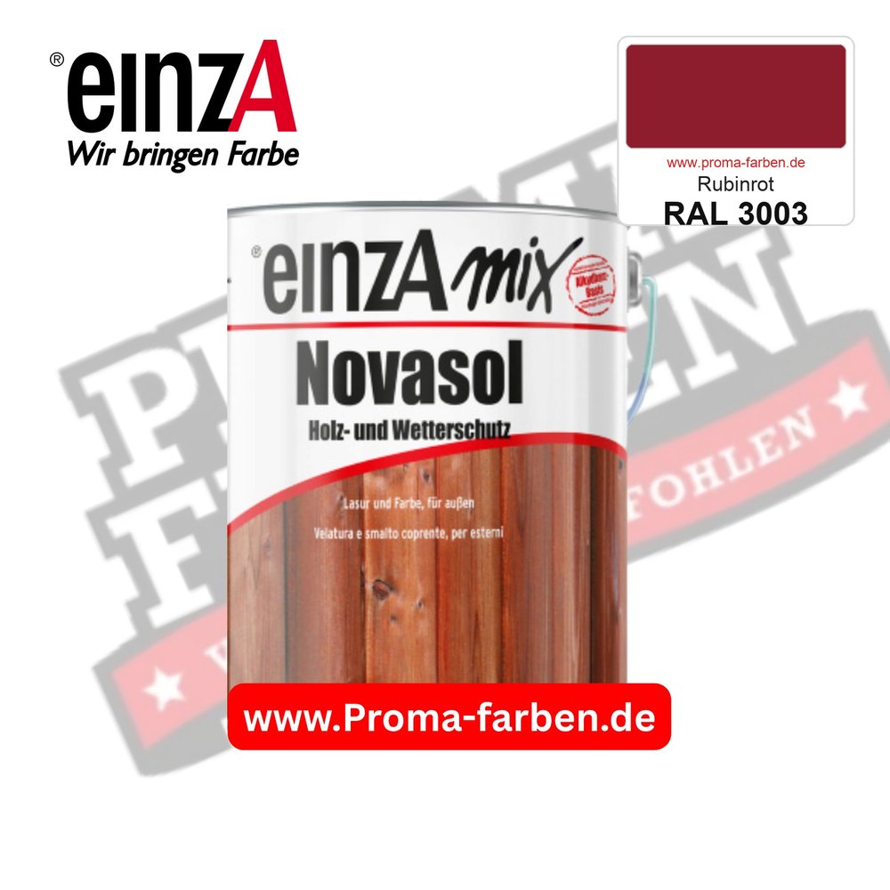 einzA Novasol Deckend Lasur für außen RAL 3003 Rubinrot kaufen bei ProMa Farben