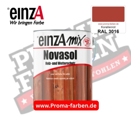 einzA Novasol Deckend Lasur für außen RAL 3016 Korallenrot kaufen bei ProMa Farben