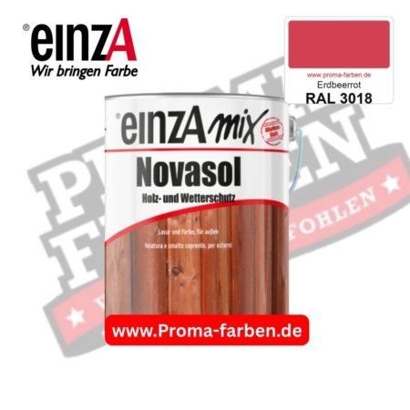 einzA Novasol Deckend Lasur für außen RAL 3018 Erdbeerrot kaufen bei ProMa Farben