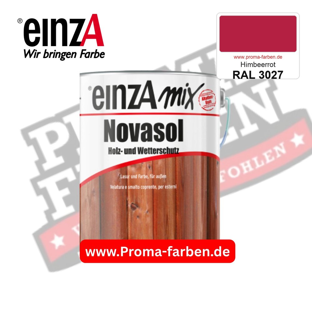 einzA Novasol Deckend Lasur für außen RAL 3027 Himbeerrot kaufen bei ProMa Farben