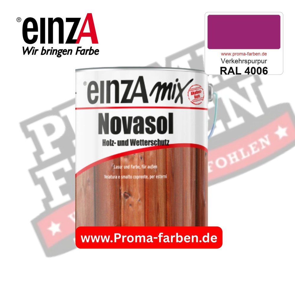 einzA Novasol Deckend Lasur für außen RAL 4006 Verkehrspurpur kaufen bei ProMa Farben