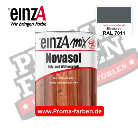 einzA Novasol Deckend Lasur für außen RAL 7011 Eisengrau kaufen bei ProMa Farben