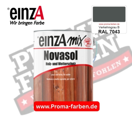 einzA Novasol Deckend Lasur für außen RAL 7043 Verkehrsgrau B kaufen bei ProMa Farben