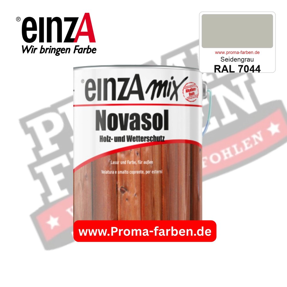 einzA Novasol Deckend Lasur für außen RAL 7044 Seidengrau kaufen bei ProMa Farben