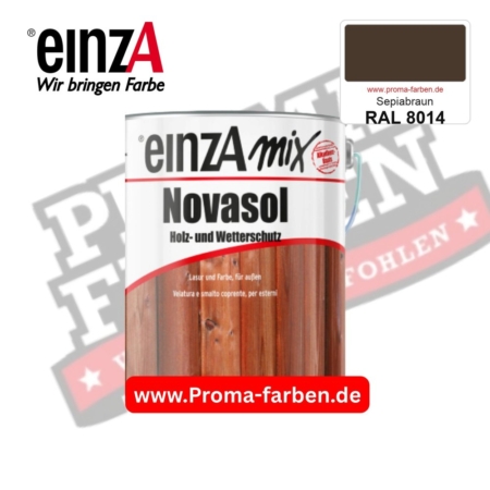 einzA Novasol Deckend Lasur für außen RAL 8014 Sepiabraun kaufen bei ProMa Farben