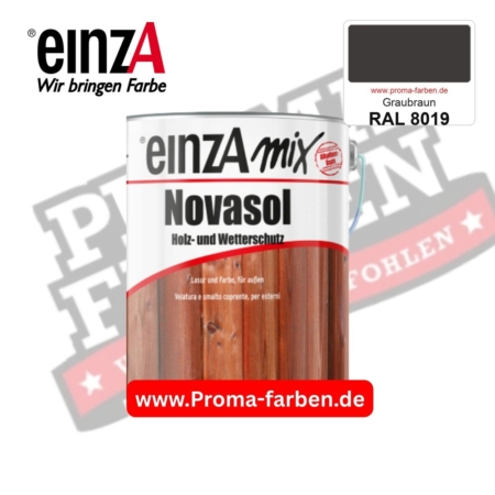 einzA Novasol Deckend Lasur für außen RAL 8019 Graubraun kaufen bei ProMa Farben