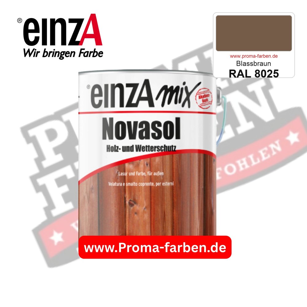 einzA Novasol Deckend Lasur für außen RAL 8025 Blassbraun kaufen bei ProMa Farben