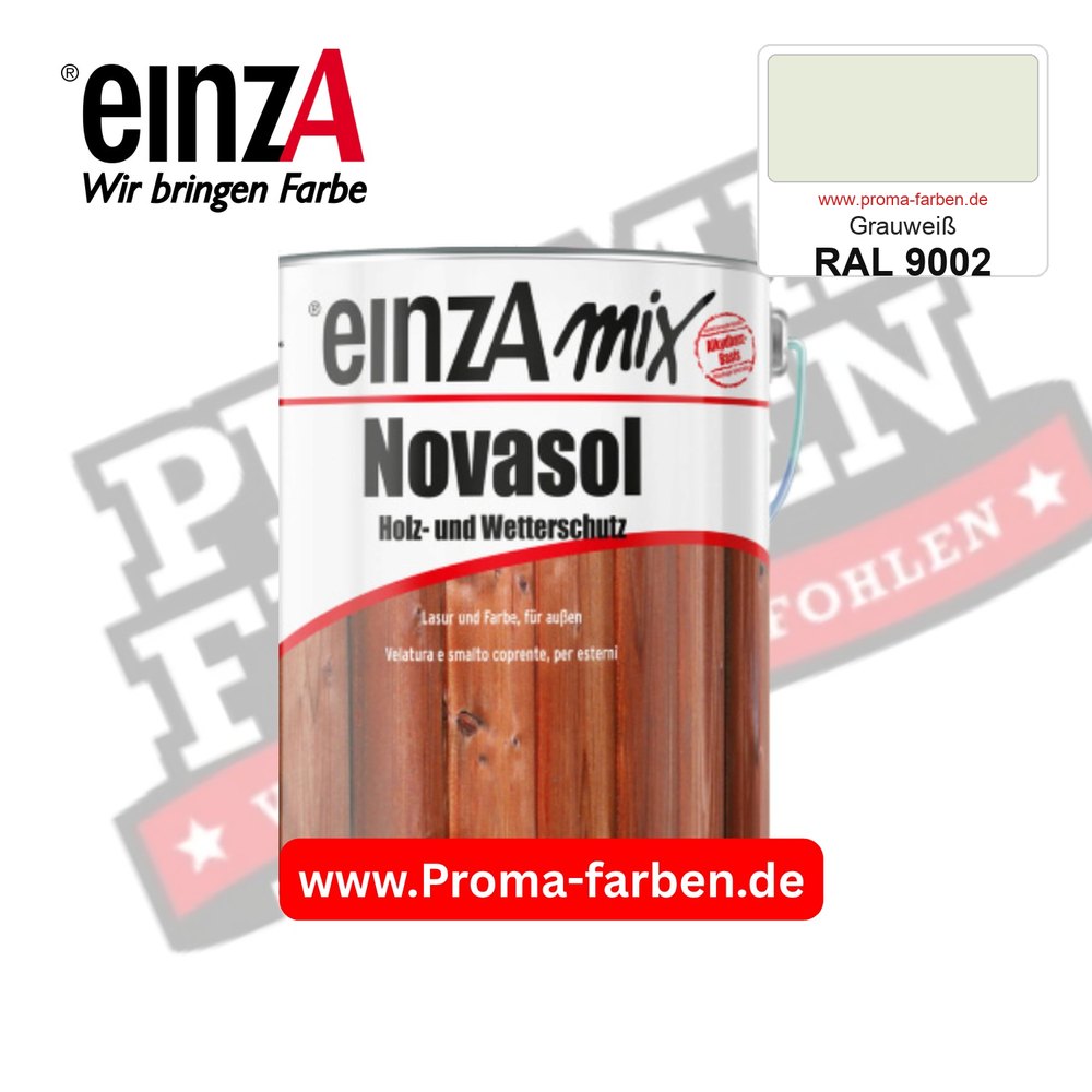 einzA Novasol Deckend Lasur für außen RAL 9002 Grauweiß kaufen bei ProMa Farben