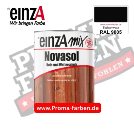 einzA Novasol Deckend Lasur für außen RAL 9005 Tiefschwarz kaufen bei ProMa Farben