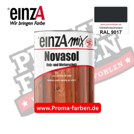 einzA Novasol Deckend Lasur für außen RAL 9017 Verkehrsschwarz kaufen bei ProMa Farben