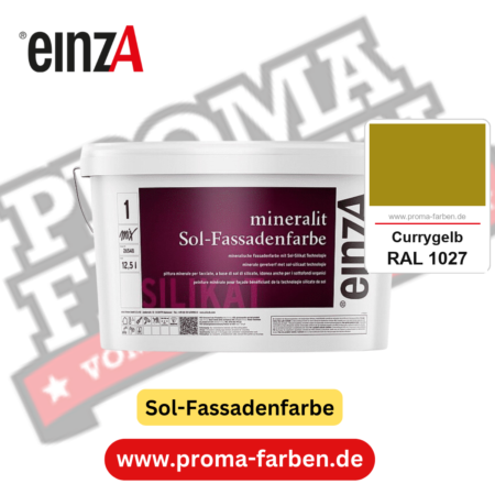 einzA mineralit Sol Fassadenfarbe RAL 1027 Currygelb Gebinde