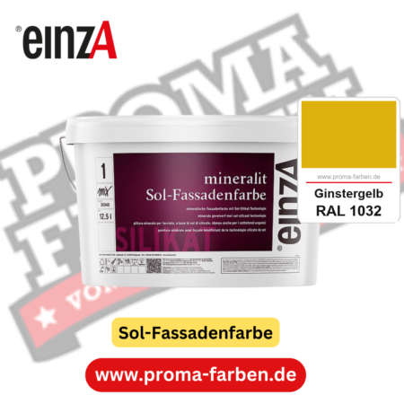 einzA mineralit Sol Fassadenfarbe RAL 1032 Ginstergelb Gebinde