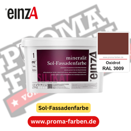 einzA mineralit Sol Fassadenfarbe RAL 3009 Oxidrot Gebinde