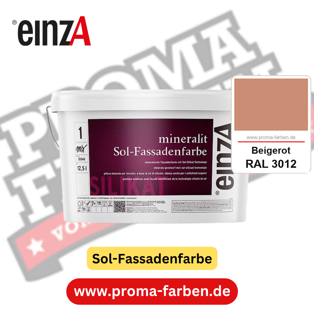 einzA mineralit Sol Fassadenfarbe RAL 3012 Beigerot Gebinde