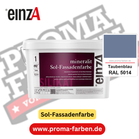 einzA mineralit Sol Fassadenfarbe RAL 5014 Taubenblau Gebinde