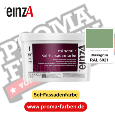 einzA mineralit Sol Fassadenfarbe RAL 6021 Blassgrün Gebinde