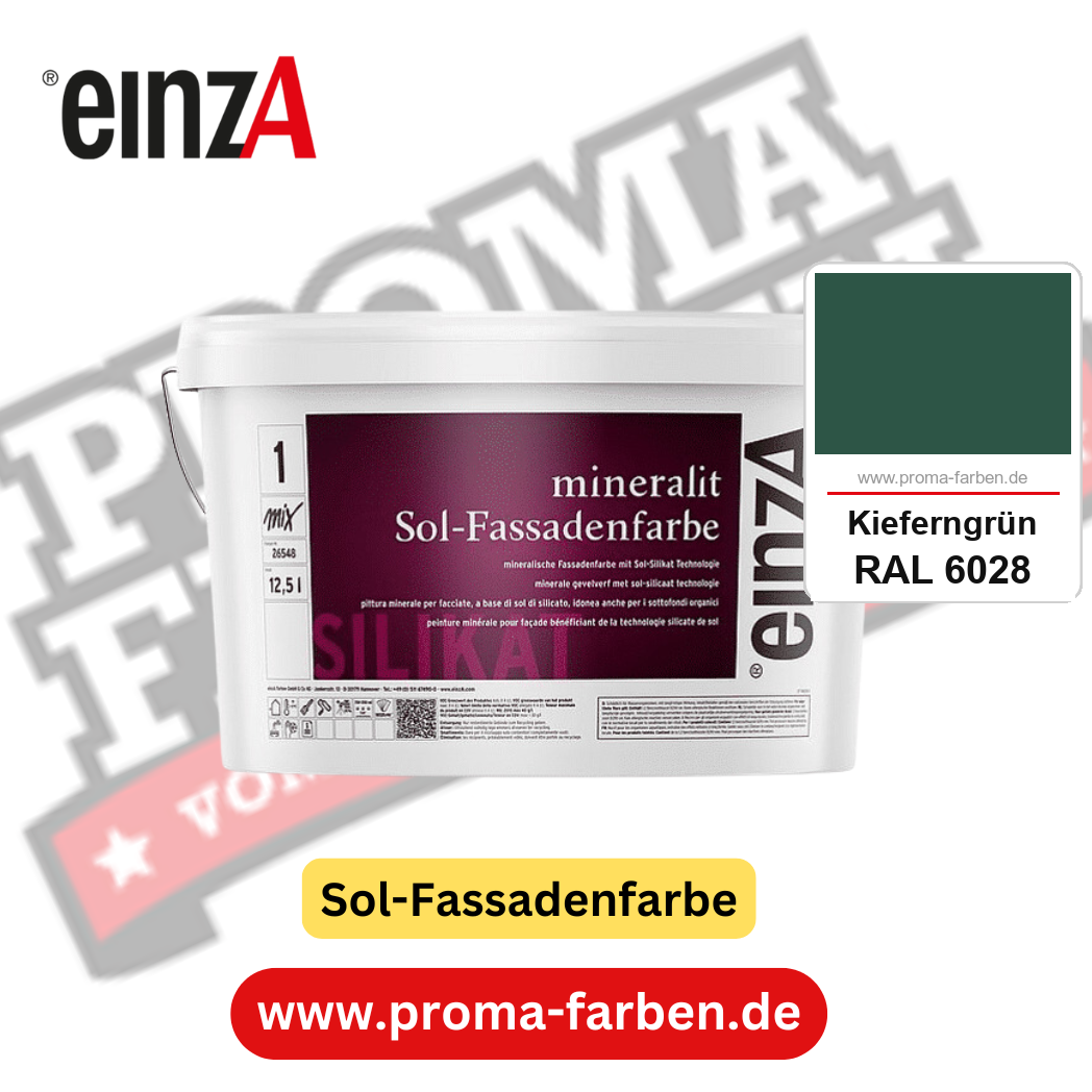 einzA mineralit Sol Fassadenfarbe RAL 6028 Kieferngrün Gebinde