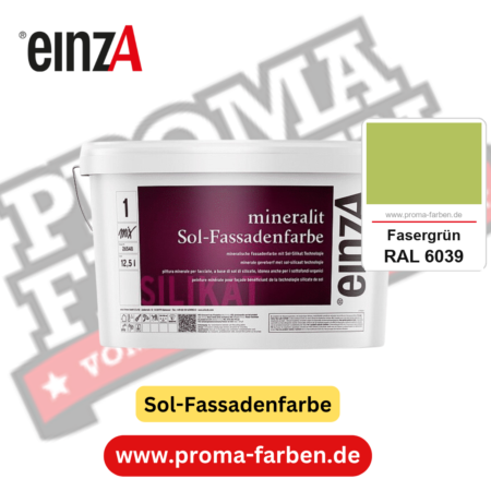 einzA mineralit Sol Fassadenfarbe RAL 6039 Fasergrün Gebinde