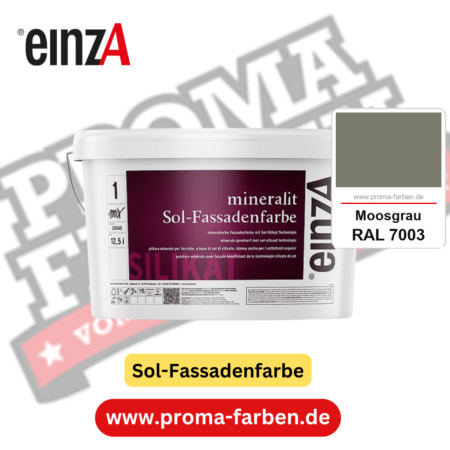 einzA mineralit Sol Fassadenfarbe RAL 7003 Moosgrau Gebinde