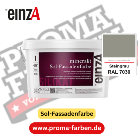 einzA mineralit Sol Fassadenfarbe RAL 7030 Steingrau Gebinde
