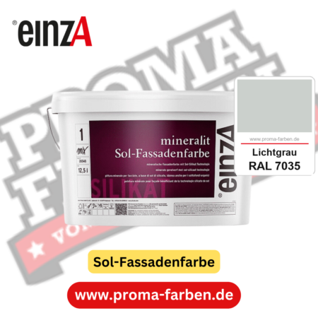 einzA mineralit Sol Fassadenfarbe RAL 7035 Lichtgrau Gebinde