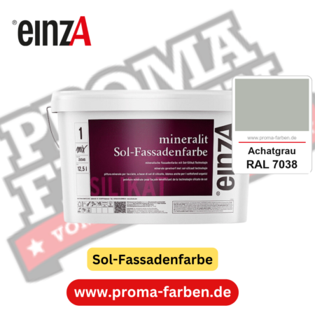 einzA mineralit Sol Fassadenfarbe RAL 7038 Achatgrau Gebinde