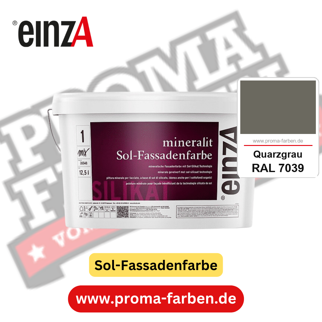einzA mineralit Sol Fassadenfarbe RAL 7039 Quarzgrau Gebinde