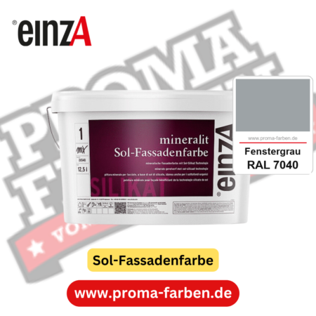 einzA mineralit Sol Fassadenfarbe RAL 7040 Fenstergrau Gebinde