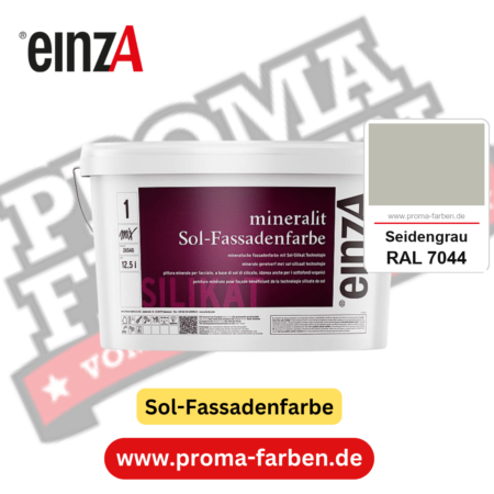einzA mineralit Sol Fassadenfarbe RAL 7044 Seidengrau Gebinde