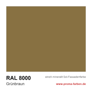 einzA mineralit Sol Fassadenfarbe RAL 8000 Grünbraun